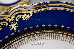 Spode Lancaster Cobalt Blue Dinner Plates 10 3/4 Set of 8 FREE USA SHIPPING