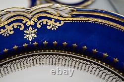 Spode Lancaster Cobalt Blue Dinner Plates 10 3/4 Set of 8 FREE USA SHIPPING