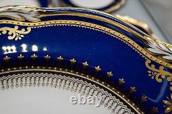 Spode Lancaster Cobalt Blue Dinner Plates 10 3/4 Set of 8 FREE USA SHIPPING