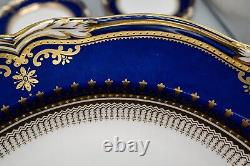 Spode Lancaster Cobalt Blue Dinner Plates 10 3/4 Set of 8 FREE USA SHIPPING