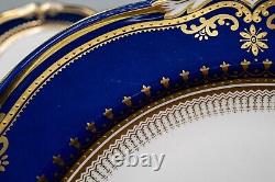 Spode Lancaster Cobalt Blue Dinner Plates 10 3/4 Set of 8 FREE USA SHIPPING