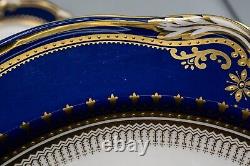 Spode Lancaster Cobalt Blue Dinner Plates 10 3/4 Set of 8 FREE USA SHIPPING