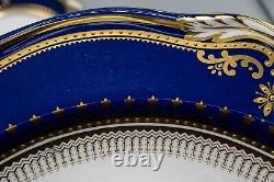 Spode Lancaster Cobalt Blue Dinner Plates 10 3/4 Set of 8 FREE USA SHIPPING
