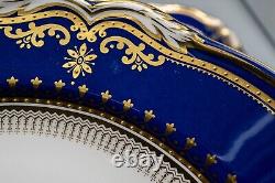 Spode Lancaster Cobalt Blue Dinner Plates 10 3/4 Set of 8 FREE USA SHIPPING