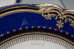 Spode Lancaster Cobalt Blue Dinner Plates 10 3/4 Set of 8 FREE USA SHIPPING
