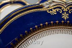Spode Lancaster Cobalt Blue Dinner Plates 10 3/4 Set of 8 FREE USA SHIPPING