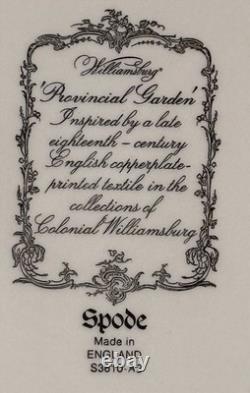 Spode Williamsburg Blue Provincial Garden Dinner Plates RARE Mint Condition