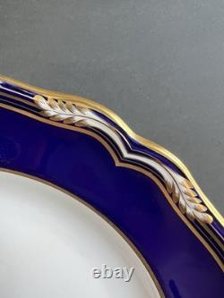 Spode YORK Fine Bone China Plate 10.75 Blue Gold Monogram JPS England