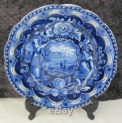 Staffordshire Blue Transferware Liberty & Justice States 10 5/8 Dinner Plate #2
