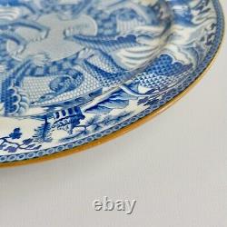 Staffordshire pearlware plate, blue and white dragons and snakes, ca 1820