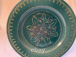 Stangl teal carvers test 10 plate Rare cool