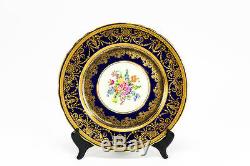 Stunning Aynsley Cobalt Blue & Gold Floral 10.5 Cabinet Dinner Plate (s) 7959