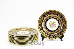 Stunning Aynsley Cobalt Blue & Gold Floral 10.5 Cabinet Dinner Plate (s) 7959