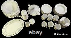 Style House Fine China 12 pc Dinner Set Corsage Pattern with Blue Flowers