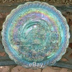 Super Super Rare Imperial Ig Ice Blue Carnival Homestead Chop Plate