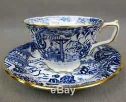 Superb blue Royal Crown Derby MIKADO Dinner Service / Set for 8. Plates cups etc