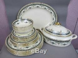 Superb vintage blue Minton Grasmere Dinner Service Set for 6. Plates bowls etc