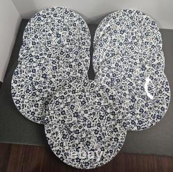 Sur La Table Set of 7 Ceramic Earthenware Floral Blue 11 Dinner Plate