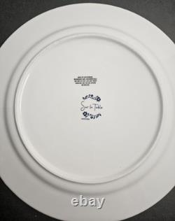 Sur La Table Set of 7 Ceramic Earthenware Floral Blue 11 Dinner Plate