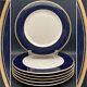 Syracuse China Old Ivory Royal Court Cobalt Blue Dinner Plates 6pc USA 10.5dia