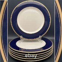 Syracuse China Old Ivory Royal Court Cobalt Blue Dinner Plates 6pc USA 10.5dia