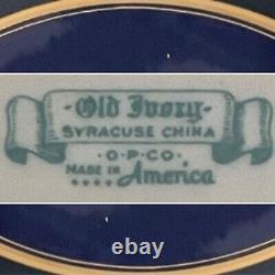 Syracuse China Old Ivory Royal Court Cobalt Blue Dinner Plates 6pc USA 10.5dia
