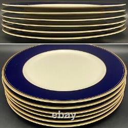Syracuse China Old Ivory Royal Court Cobalt Blue Dinner Plates 6pc USA 10.5dia