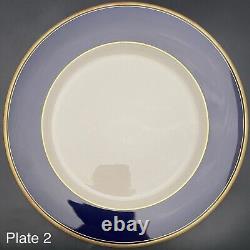 Syracuse China Old Ivory Royal Court Cobalt Blue Dinner Plates 6pc USA 10.5dia