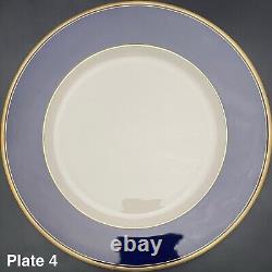 Syracuse China Old Ivory Royal Court Cobalt Blue Dinner Plates 6pc USA 10.5dia