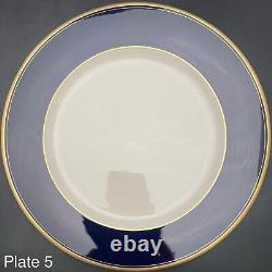 Syracuse China Old Ivory Royal Court Cobalt Blue Dinner Plates 6pc USA 10.5dia