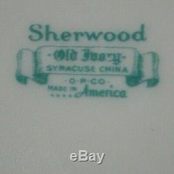 Syracuse China SHERWOOD Set of 6 DINNER PLATES Blue Laurel Wreath on Ivory 10