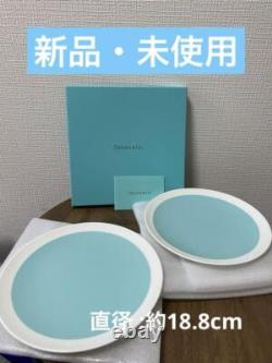 TIFFANY&CO. Color Block Plate D18.8cm H2cm 2 Pieces Set With Box New