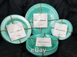 TOMMY BAHAMA Aqua Blue Green Melamine Plate Bowl 20pc Dinnerware Serving Set