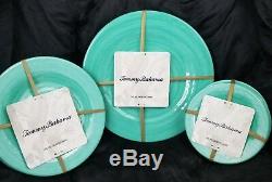 TOMMY BAHAMA Aqua Blue Green Melamine Plate Bowl 20pc Dinnerware Serving Set