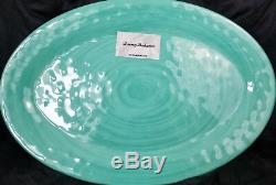 TOMMY BAHAMA Aqua Blue Green Melamine Plate Bowl 20pc Dinnerware Serving Set