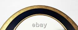 T & V Limoges Raynaud Conde Cobalt Blue, Gold Encrusted Dinner Plate, 9 7/8