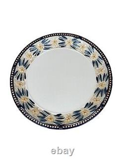 Temptation By Tara Old World 32 Pc Place Set Basketweave Blue Hand Painted