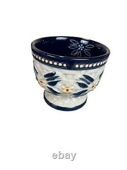 Temptation By Tara Old World 32 Pc Place Set Basketweave Blue Hand Painted
