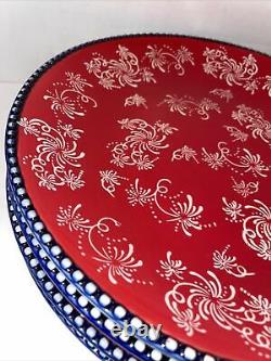 Temptations By Tara Red White & Blue 4th of July Dinner Plates 10.5 Set of 4