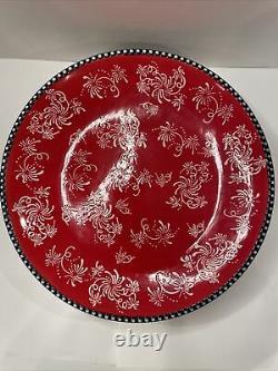 Temptations By Tara Red White & Blue 4th of July Dinner Plates 10.5 Set of 4