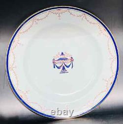 Ten 1870s Minton Dinner Plates Garland Drape Urn Decor