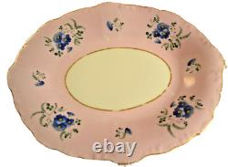 Thomas Dimmock & Co Antique 1830s Hand Painted Lot of 5 Pink & Cobalt Blue Plate
