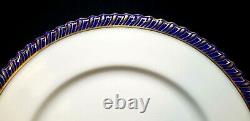 Tiffany & Co. Lenox Dinner Plate Gadroon Cobalt Blue And Gold Edge H392b Rare