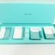 Tiffany Color Block Vide Poche Trays Plates Set Of 4 With Box Used