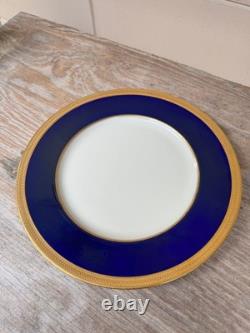 Tiffany Lenox China Blue Gold Dinner Plate 10 1/2 Antique