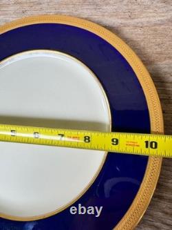 Tiffany Lenox China Blue Gold Dinner Plate 10 1/2 Antique