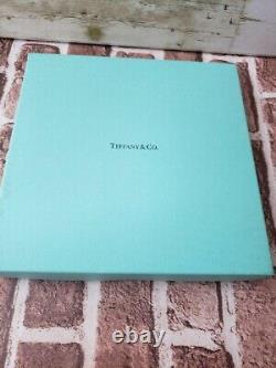 Tiffany Square Plate Blue White Tableware Ribbon Bone China Gift /Box Authetic
