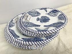 Tommy Bahama Melamine Dish Seashell Plates Platter Set of 9 Nautical Coastal NEW