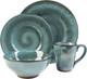 Toren 16-Piece Denim Stoneware Dinnerware Set for 4 Blue Reactive Glaze