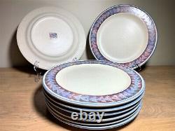 Treasure Craft USA Horizon Set Of (8) Dinner Plates 11 3/4 Blue New